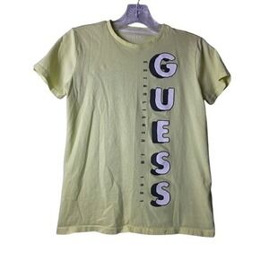 Guess Youth Boys Neon Yellow Graphic Logo T-Shirt Size 12